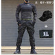 Ludun camouflage suit men's field suit spring and autumn outdoor camouflage T-shirt stretch tactical frog suit CS combat instructor uniform CP color (short sleeves + pants) including hat/armband M
