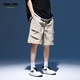 
Foss Phil shorts men's summer workwear trendy casual ice silk mid-pants loose sports five-point pants 9906 khaki L