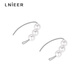 Lnieer S925 silver hook pearl earrings for women, simple temperament, anti-allergenic earrings, niche design ear hook earrings, hook pearl earrings, S925 silver