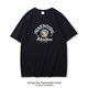 MOTING 2024 Sommer American Trend Ins kurzärmeliges T-Shirt für Männer vielseitige lose Baumwollrunde Hals Trendy Marke Halbärmelig T-Shirt Weiß T 3884 m Höhe 168-175 Gewicht 110-130