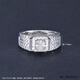 Jibaolou PT950 platinum ring for men, turned round imitation diamond live platinum men's ring 9.88g live