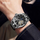 Bexei Top Ten Famous Watch Brands Watch Herren Voll automatische mechanische Uhr Waterfeste Luminous Watch Freundes Vater Geschenk Schwarz Leder Silber Shell Black Surface 9226 [Verbesserte verbesserte Version]