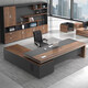 European wooden simple boss table CEO desk manager desk office combination manager room modern simple executive desk set class desk supervisor table big leaf walnut left side cabinet 1.8 meters boss table
