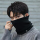 Yehe winter neck scarf for men and women black velvet thickened neck scarf men's warm neck scarf cycling cold mask pullover black