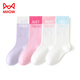 MiiOW girls' socks, sports children's cotton socks, student stockings, high calf spring and summer spring and autumn stockings, alphabet trendy socks, sports calf socks for women, pure cotton, XL size, 9-12 years old, recommended shoe size 33-37
