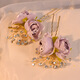 Mrs. Win (Mrs win) ancient style super fairy imitation pearl hairpin forest style silk flower hairpin versatile Han element U-shaped hairpin perm Hanfu pair of hairpins No. 3 silk flower hairpins