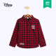 Disney Disney Boys Children's Clothing Children's Woven Flannel Long-Sleeved Plaid Shirt Comfortable Cotton Handsome Top 2020 Autumn and Winter DB031FE03 Red and Black Plaid 110cm
