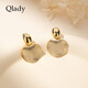 Qlady brushed metal earrings for women 2024 new earrings feminine high-end retro gold earrings birthday gift