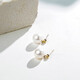 Tahitian Freshwater Pearl Earrings 18K Gold 8-9mm Pearl Stud Earrings Earrings for Wife and Girlfriend Birthday Gift