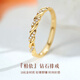 Happy Diamond 18K Gold Diamond Ring for Women, Light Luxury Group Set Diamond Row Ring, Stacked and Versatile Diamond Ring for Girlfriend’s Birthday Gift, Yellow 18K Gold 5 Points - Ready Stock