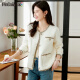 Pincai Short Jacket Women's Small Fragrant Style Round Neck Cardigan Jacket Contrast Color Fashion Top P13KF3419