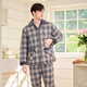 American Standard Gifts Winter New Couple Pajamas Thickened Three-layer Cotton Warm Men's and Women's Casual Plaid Can Be Weared Outer Home Clothes Dark Gray (Coral Velvet Inner Layer) XL