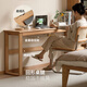 Genji Muyu solid wood desk simple wall long table oak desk home oak log color 1.8m desk