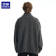 ROMON heavyweight stand-up collar wool sweater men's autumn and winter warm base cardigan zipper jacket trendy gray XL