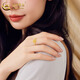 CHINA GOLD rose gold ring pure gold opening adjustable yellow Valentine's Day birthday gift for girlfriend and wife Valentine's Day gift box + pure gold ring about 2.9g