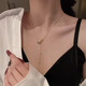 Fat Donglai's same style 18k gold small waist necklace 18K rose gold full diamond women's Au750 color gold light luxury clavicle chain 18k full diamond small waist (rose gold) + counter gift box