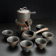 Lazy stone grinding automatic tea set full set household anti-scald teapot Chinese tea making artifact Kung Fu tea cup with gift box automatic three-piece set 3 heads