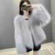 Han Shiyin fur coat women's short winter new style fur one-piece imitation mink Haining slim slim fox fur warm white one size fits all (85-130Jin [Jin equals 0.5 kg])