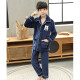 Youpin fairy tale boys' pajamas autumn and winter new medium and large children's Farai velvet children's home clothes girls island velvet plus velvet thickened trendy navy 160 size - recommended height 150cm