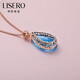 Yicai Jewelry 18k gold topaz pendant for women, sky blue water drop necklace, diamond inlaid blue gemstone, 18 carat topaz pendant/18K gold inlaid - chain not included