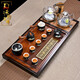 Chengyun Shangzun whole piece ebony rosewood solid wood Kung Fu tea set home simple living room Chinese tea tray fully automatic one classmate G9+ jade glass