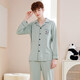 Fenton's new soft lace lapel men's home wear pajamas set gray green (men) 3XL