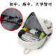 Futexi new canvas schoolbag female large capacity junior high school student high school student college student backpack computer bag V6328G elegant gray + tutoring bag + pencil bag