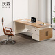 Wolin E0 level environmentally friendly light luxury office desk boss table and chair combination simple modern financial table president desk manager table 1.8 meters boss table free multi-function cable box regular