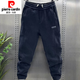 Pierre Cardin casual pants men's autumn harem loose winter velvet thickened sports trousers men's new black plus velvet style 2XL recommended 145-160Jin Jin equals 0.5 kg