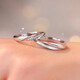 MZMZ platinum couple ring PT950 platinum wedding diamond ring Valentine's Day birthday gift for girlfriend and wife Light luxury model - love together ring (live mouth)