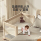 ABCMOKOO Ruiya crib removable splicing large bed multi-functional folding newborn baby bed-Earl luxury gold/single bed model
