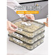 Bobenjia dumpling box for household food-grade freezing, specially sealed and fresh-keeping dumplings and wontons, quick-frozen kitchen refrigerator storage - 4 layers of transparent gray
