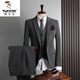 Woodpecker (TUCANO) large size suit men's four seasons casual business formal wear fashion slim wedding groomsmen dress suit men's black double button (single jacket) 64/7XL (210-230Jin Jin equals 0.5 kg)