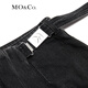 MO&Co. Functional style buckle high waist denim asymmetrical American retro culottes pants Moanke denim black S 26