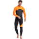 SBART 3MM diving suit one-piece thickened cold-proof and warm winter swimsuit deep diving snorkeling surfing sports fishing suit training suit 1070 men's orange 3mm 2XL