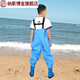 Shantou Lin Village children's water play one-piece waders kindergarten water clothes for catching sea children rain boots for men and women catching fish rain pants sand children's sky blue suspenders 24 shoes inner length 15cm