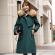 YXHK parka women's long green mink lining mink fur coat slim fit raccoon fur collar new coat dark green shell L recommended 105-120Jin [Jin equals 0.5 kg]