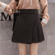 YuJue 2021 Spring A-line Skirt Slim Skirt Short Skirt Irregular Anti-Exposed Safety Pants Skirt AMFY9311 Black XL