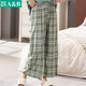 AB underwear pajamas thin printed home casual loose wide-leg pants for women can wear home pants H848 ink painting XL