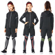 Dika children's tights training clothes quick-drying clothes girls basketball football running yoga clothes girls base layer suit autumn fleece style - black and green 2-piece set 30 yards recommended 150-158 high 80 Jin Jin equals about 0.5 kg