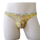 Xinhuang Mesh Sexy Printed Bag Panties Men's Transparent Breathable Ultra-Thin Thong Men's Mid-Low Waist Comfortable Yellow L