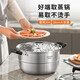 Joyoung Steamer 304 stainless steel double-layered bottom large-capacity high-arch lid steamer soup pot steamer induction cooker universal heightening design-CZ514- 2 layers 30cm