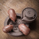 Yuxuan purple clay tea pet backflow incense burner ornaments piggy drinking water handmade cute mini wealth-seeking pieces tea table tea play blessing pig backflow incense burner--time comes and turns