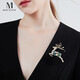 Mck shining colorful zirconium deer brooch high-end women's suit coat corsage pin accessories Chinese Valentine's Day gift