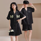 From the mood couple pajamas for women ice silk summer short-sleeved shorts home clothes men pajamas couple outfit one men and one women suit CLS 6210 XL men [height 175-180 weight 135-160Jin [Jin equals 0.5 kg]]