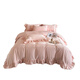 YOLANNA Luolai Home Textiles Winter 2025 New Baby Velvet Four-piece Set Short-haired Coral Velvet Sheets, Quilt Covers and Duvet Covers Lace Double Irene-Champagne Double-sided Velvet Double Warmth Sheet Style 1.8 Four-piece Set Quilt Cover 200X230