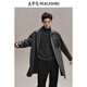 PEACEBIRD Men's Heavyweight Loose Woolen Coat Mid-Length Winter Wool Coat Trendy Black Gray First Batch XL
