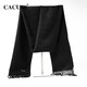 CACUSS gift box scarf women's cashmere winter warm scarf men's solid color versatile high-end couple model W0206 black