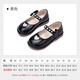Fuluo Mi Girls' Small Leather Shoes Spring and Autumn New Style Fashionable Performance Princess Shoes Black 37
