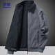 ROMON Jacket Men's Autumn Business Casual Jacket Outdoor Sports Fashion Versatile Reversible Top 9866 Gray M